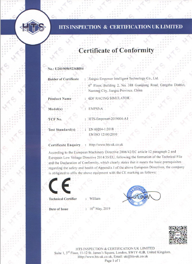 Certificate of Conformity