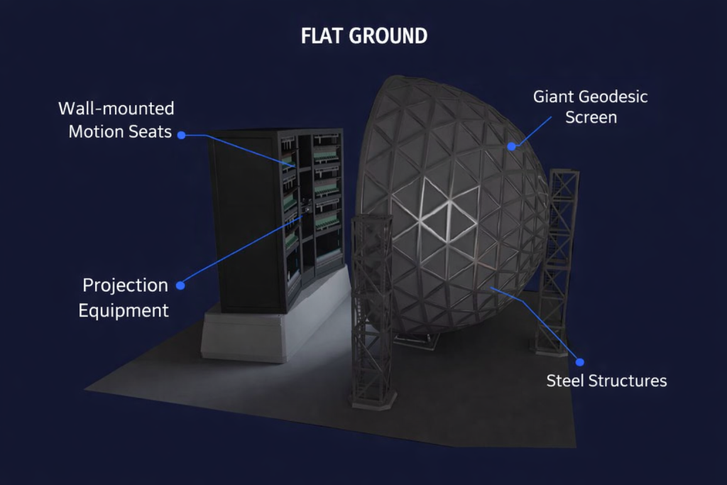 large scale dome flying theater